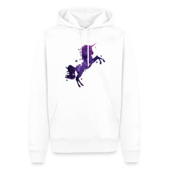 Univers de paillettes Licorne - Sweat à capuche Premium bio Homme - blanc - Devant - Nico (187cm)