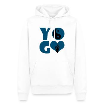 Yoga - Yoga - Männer Premium Bio Hoodie - Weiß - Vorne - Nico (187cm)