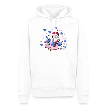 Weihnachtsmann Einhorn Babysitter Babysitting - Männer Premium Bio Hoodie - Weiß - Vorne - Nico (187cm)