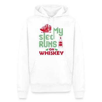 Traîneau à neige sport ski cadeau whisky - Sweat à capuche Premium bio Homme - blanc - Devant - Nico (187cm)