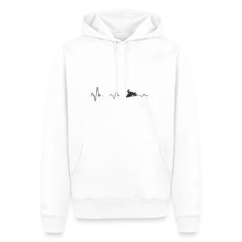 Skis snowboard silhouette cadeau snowboard - Sweat à capuche Premium bio Homme - blanc - Devant - Nico (187cm)
