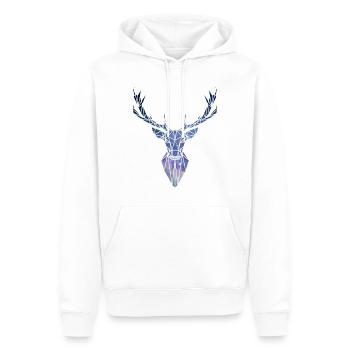 cerf - Sweat à capuche Premium bio Homme - blanc - Devant - Nico (187cm)