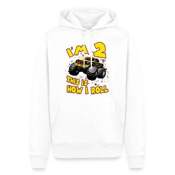 Monster truck 2 ans cadeau enfants maman papa - Sweat à capuche Premium bio Homme - blanc - Devant - Nico (187cm)