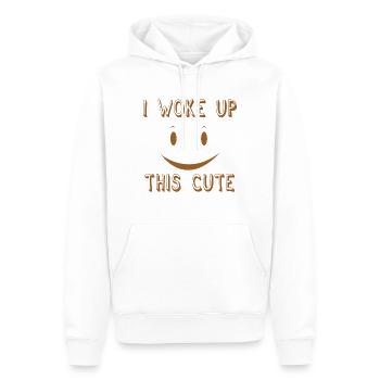 Je me suis réveillé ce mignon - Sweat à capuche Premium bio Homme - blanc - Devant - Nico (187cm)