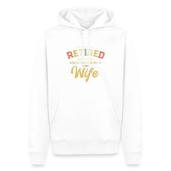 retraité retraité retraite - Sweat à capuche Premium bio Homme - blanc - Devant - Nico (187cm)