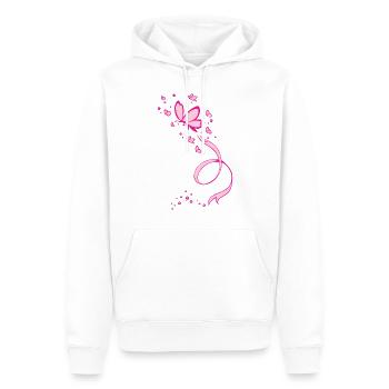 Ruban rose de sensibilisation au cancer du sein - Sweat à capuche Premium bio Homme - blanc - Devant - Nico (187cm)