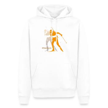 Cadeau de tir au ski de fond pour biathlon biathlon - Sweat à capuche Premium bio Homme - blanc - Devant - Nico (187cm)