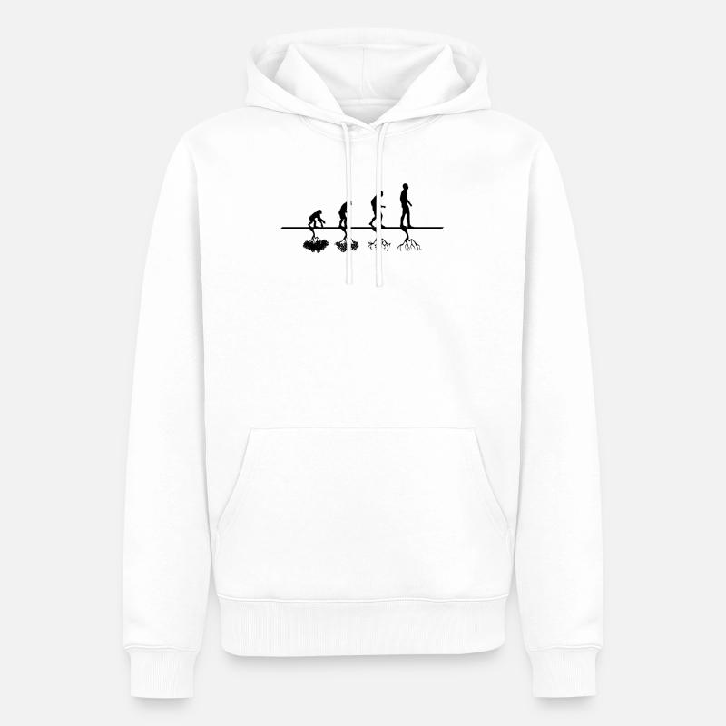 Menschheit zerstört Natur Evolution Baum Geschenk - Männer Premium Bio Hoodie - Weiß