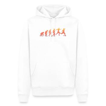 Fußball Evolution - Männer Premium Bio Hoodie - Weiß - Vorne - Nico (187cm)