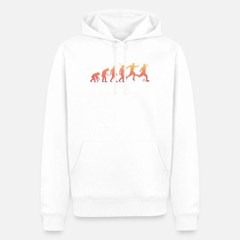 Fußball Evolution - Männer Premium Bio Hoodie - Weiß