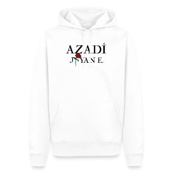 AZADI JIYAN E. Kurdi Kurdish gift idea - Men’s Premium Organic Hoodie - white - Front - Nico (187cm)