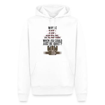 ANTIDISKRIMINIEREND - Männer Premium Bio Hoodie - Weiß - Vorne - Nico (187cm)