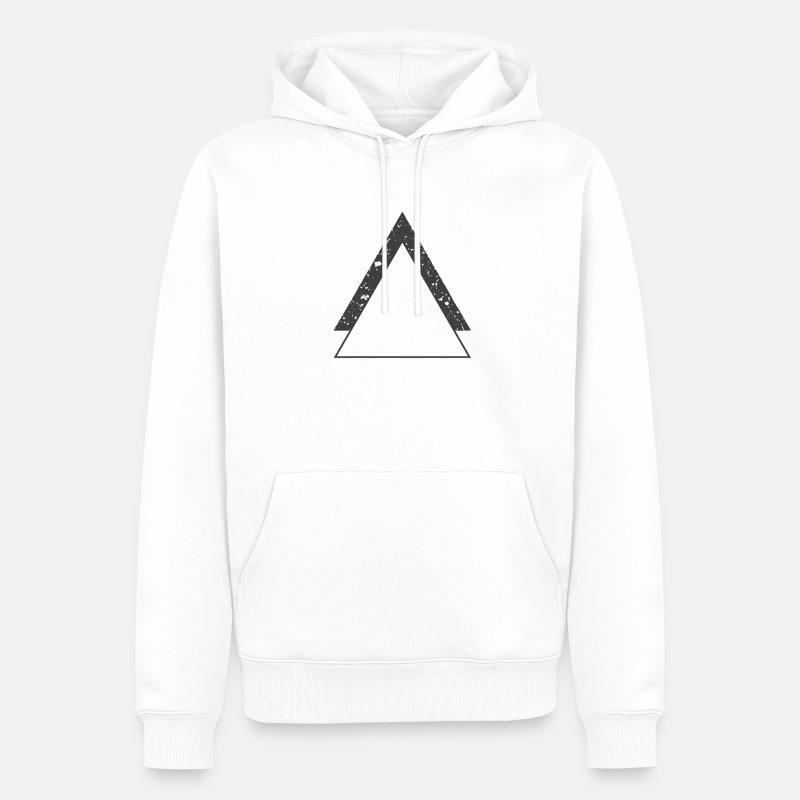 Forme de grunge de triangles lineart minimaliste - Sweat à capuche Premium bio Homme - blanc