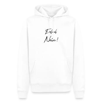Einfach Nein - Nope - auf keinen Fall - Einfach ne - Männer Premium Bio Hoodie - Weiß - Vorne - Nico (187cm)