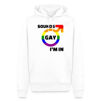 Paix mondiale femmes droits humains non gay gay lesbienne - Sweat à capuche Premium bio Homme - blanc - Devant - Nico (187cm)