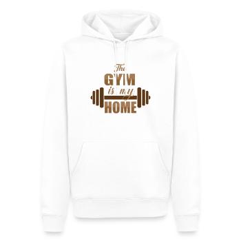 fitness - Men’s Premium Organic Hoodie - white - Front - Nico (187cm)