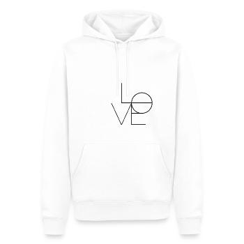 Love - Minimal Design - Men’s Premium Organic Hoodie - white - Front - Nico (187cm)