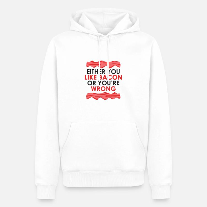 Bacon - Men’s Premium Organic Hoodie - white