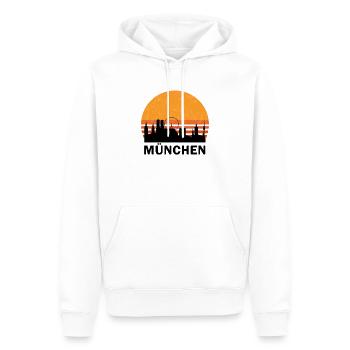 Munich Skyline Vintage Retro Home Gift - Men’s Premium Organic Hoodie - white - Front - Nico (187cm)