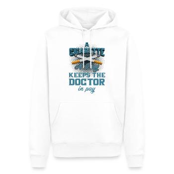 Fumeur fumeur cigarette cadeau - Sweat à capuche Premium bio Homme - blanc - Devant - Nico (187cm)
