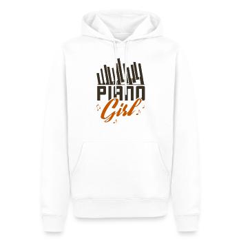 Netter Klavier-Mädchen-Pianist und Girly Musiker-Geschenk - Männer Premium Bio Hoodie - Weiß - Vorne - Nico (187cm)
