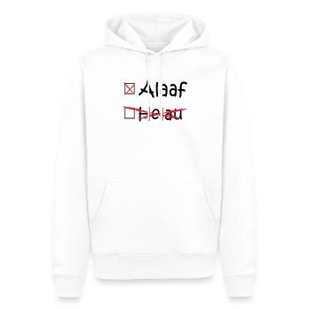 Alaaf, Helau, Cologne, Düsseldorf, Carnaval (noir) - Sweat à capuche Premium bio Homme - blanc - Devant - Nico (187cm)