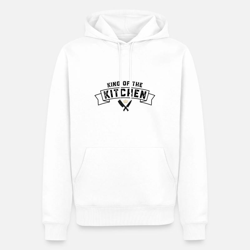 King kitchen chef crown kitchen knife gift - Men’s Premium Organic Hoodie - white