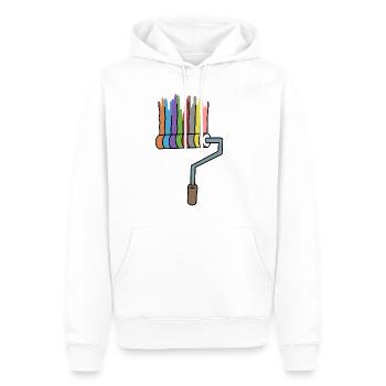 Maler streichen Farbe Farbrolle Geschenkidee - Männer Premium Bio Hoodie - Weiß - Vorne - Nico (187cm)