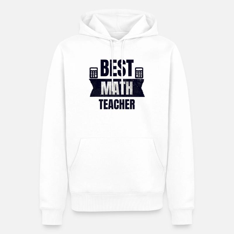 Bester Mathelehrer Geschenk - Männer Premium Bio Hoodie - Weiß