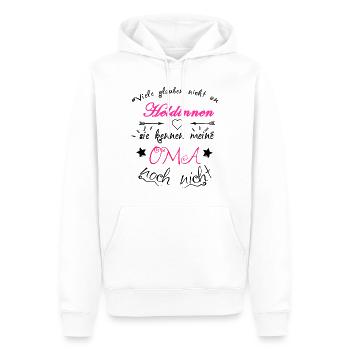 Oma die Heldin - Männer Premium Bio Hoodie - Weiß - Vorne - Nico (187cm)