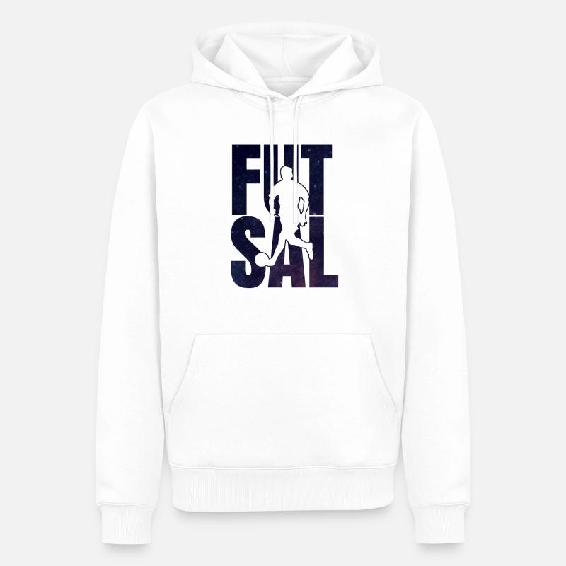 Futsal Logo Geschenk - Männer Premium Bio Hoodie - Weiß