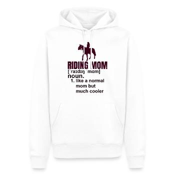 Cadeau mère équitation - Sweat à capuche Premium bio Homme - blanc - Devant - Nico (187cm)