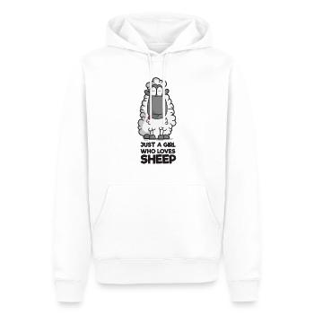Just A Girl who loves Sheep mouton mouton bande dessinée - Sweat à capuche Premium bio Homme - blanc - Devant - Nico (187cm)