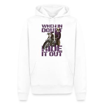 Skull Biker Geschenkidee - Männer Premium Bio Hoodie - Weiß - Vorne - Nico (187cm)