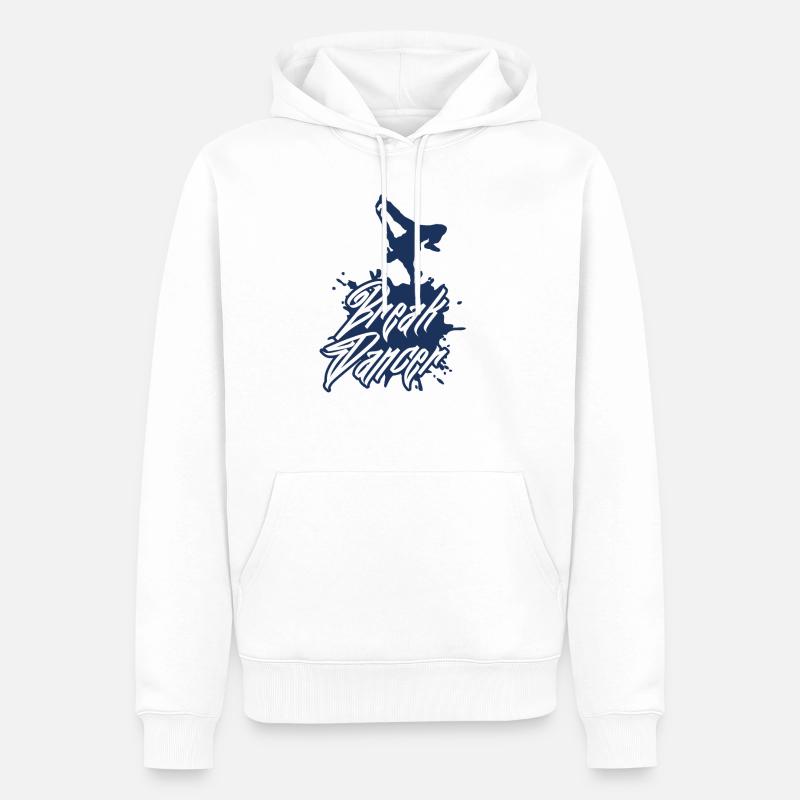 Break Breakdancer Breakdancing Breakdance Dance - Sweat à capuche Premium bio Homme - blanc