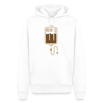 Kaffee Tshirt - Kaffeeinfusion - Kaffee junkie - Männer Premium Bio Hoodie - Weiß - Vorne - Nico (187cm)