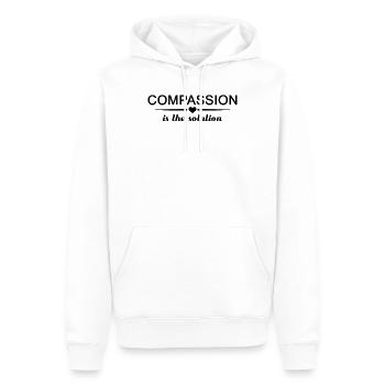 La compassion est la solution problème problème sentiment - Sweat à capuche Premium bio Homme - blanc - Devant - Nico (187cm)