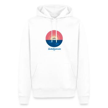 Clearblueocean Delfin Back T-Shirt - Männer Premium Bio Hoodie - Weiß - Vorne - Nico (187cm)