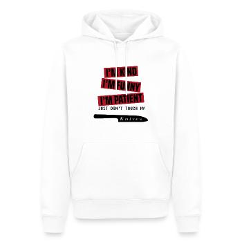 Cook Kitchen - Men’s Premium Organic Hoodie - white - Front - Nico (187cm)