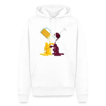 Bière et vin en boxe - Sweat à capuche Premium bio Homme - blanc - Devant - Nico (187cm)