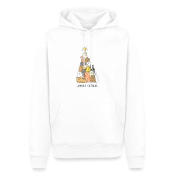 Joyeux cadeau de Noël de chats Catmas - Sweat à capuche Premium bio Homme - blanc - Devant - Nico (187cm)