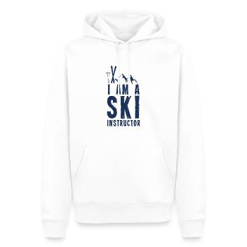 Je suis moniteur de ski - Sweat à capuche Premium bio Homme - blanc - Devant - Nico (187cm)