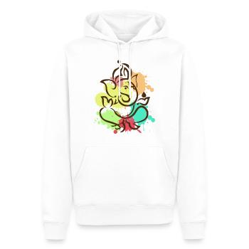 Ganesha - Männer Premium Bio Hoodie - Weiß - Vorne - Nico (187cm)
