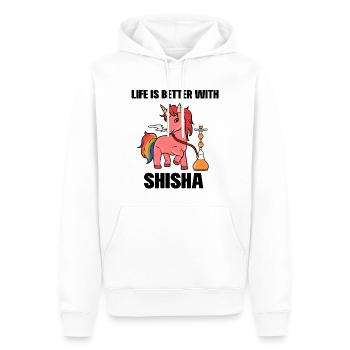 Einhorn Raucht Shisha Geschenkidee Geschenk - Männer Premium Bio Hoodie - Weiß - Vorne - Nico (187cm)
