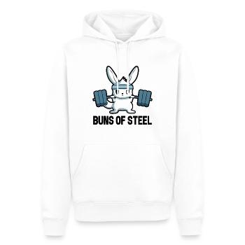 Fitness Hase Motivation Gym Hantel Sport Geschenk - Männer Premium Bio Hoodie - Weiß - Vorne - Nico (187cm)