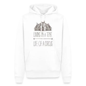 Le cirque vit dans une tente - Sweat à capuche Premium bio Homme - blanc - Devant - Nico (187cm)