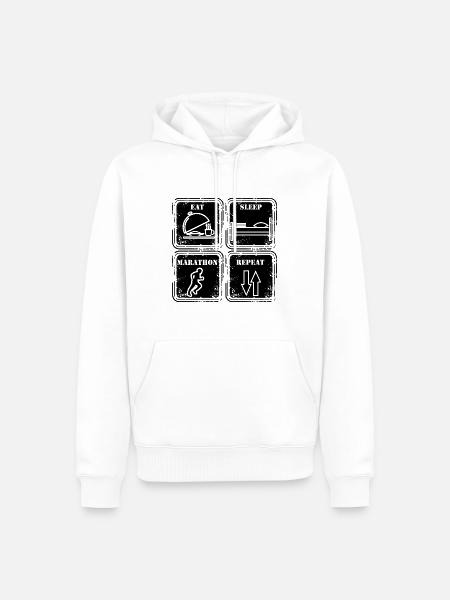 Marathoner Marathonläufer Marathons Marathon Halb - Männer Premium Bio Hoodie - Weiß