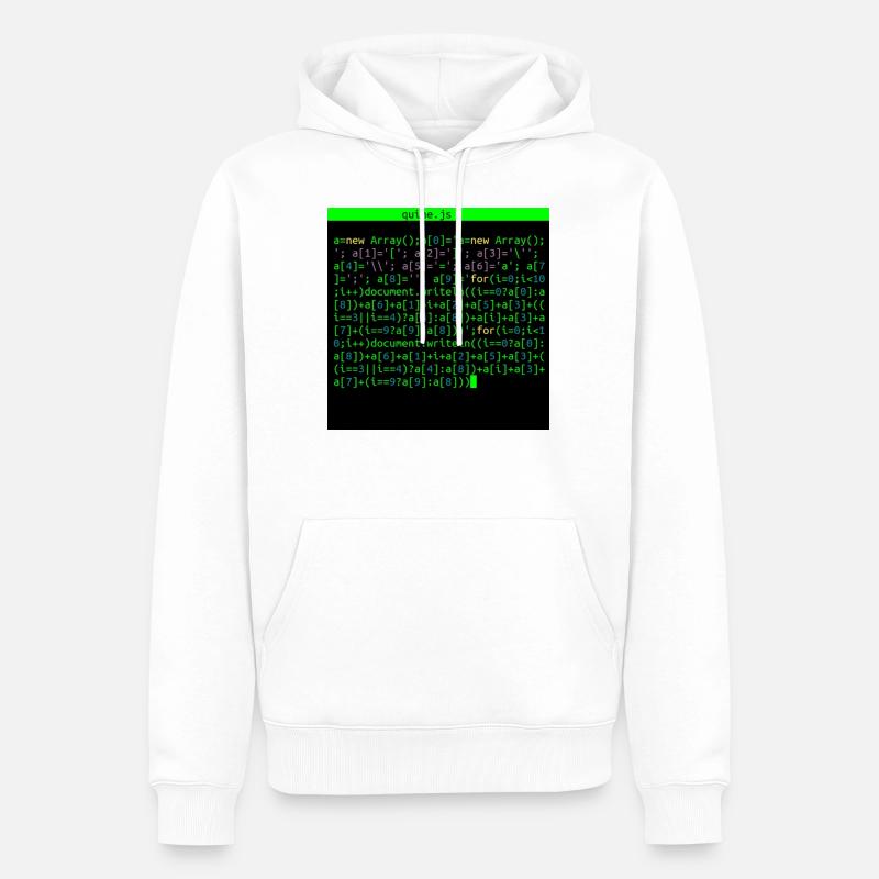 quine javascript - Männer Premium Bio Hoodie - Weiß