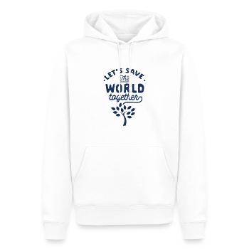 Klima retten - Männer Premium Bio Hoodie - Weiß - Vorne - Nico (187cm)