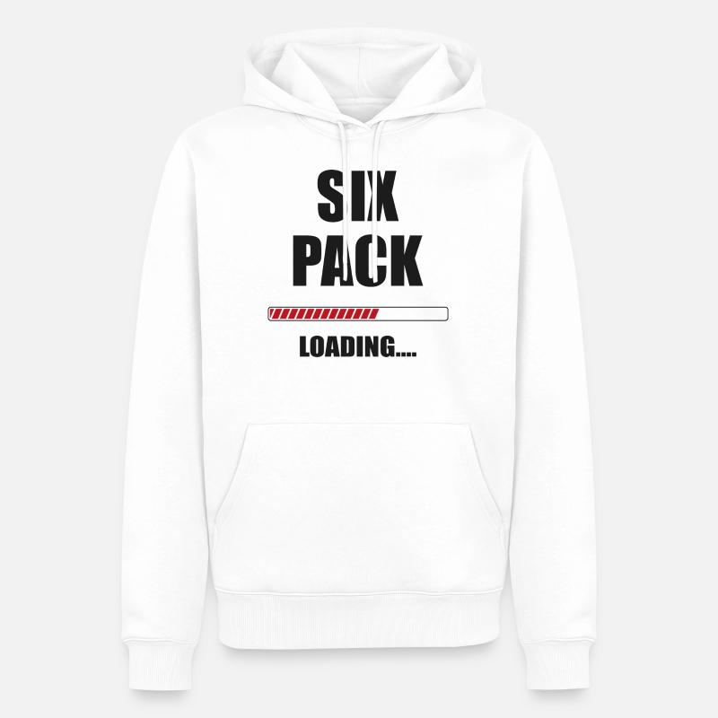 Sixpack wird geladen Ladebalken - Männer Premium Bio Hoodie - Weiß